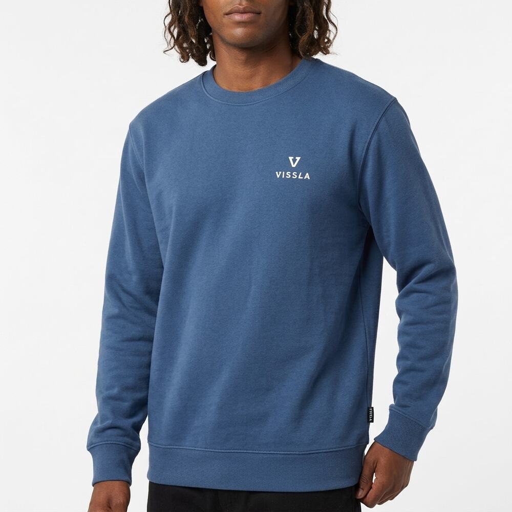 VISSLA M6066ELE Blue Lightweight Graphic Print Sweater Men Size L